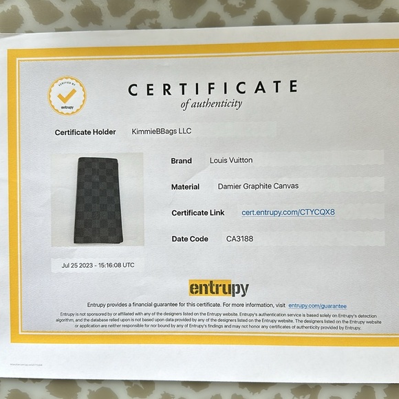 Pre-Owned LV Damien Graphite Brazzaville Bifold Long Wallet - Picture 8 of 8